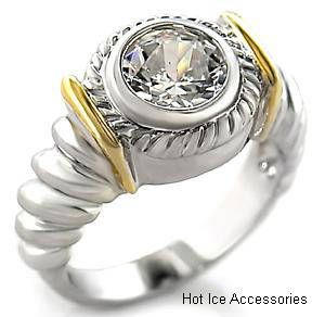 **INTERNATIONAL POSTAGE** 18K WHITE GOLD PLATED SIMULATED DIAMOND RING