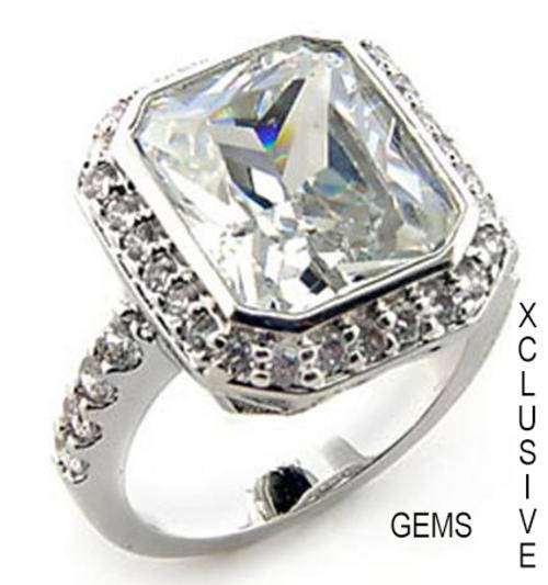 * R35 POSTAGE* 18K WHITE GOLD PLATED SIMULATED DIAMOND LADIES RING