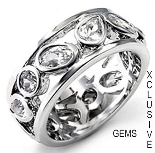 * R35 POSTAGE* 18K WHITE GOLD PLATED SIMULATED DIAMOND LADIES RING