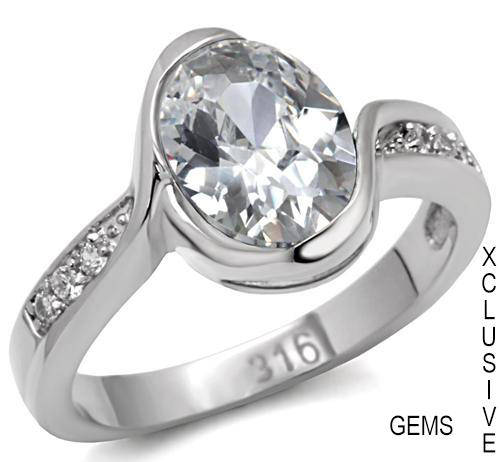 *LOCALLY IN STOCK* STAINLESS STEEL SIMULATED DIAMOND RING
