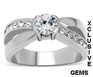**R35 POSTAGE** STAINLESS STEEL SIMULATED DIAMOND RING
