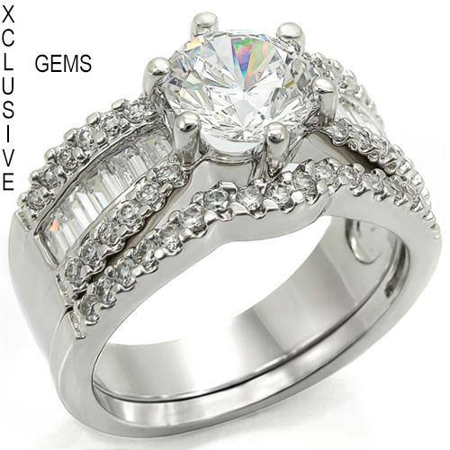 Locally In Stock* R35 POSTAGE* 18K WHITE GOLD PLATED SIMULATED DIAMOND WEDDING RING