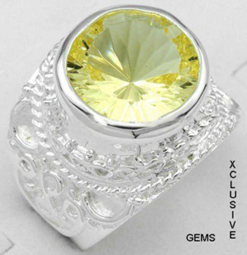 *Locally In Stock** STERLING SILVER HALLMARKED SIMULATED CITRINE RING