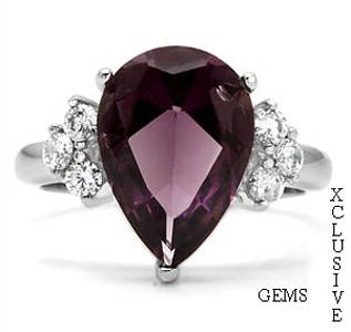 * R35 POSTAGE* STAINLESS STEEL SIMULATED AMETHYST LADIES RING