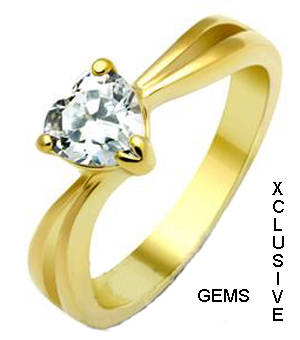 * R35 POSTAGE* 18K GOLD PLATED SIMULATED DIAMOND LADIES RING