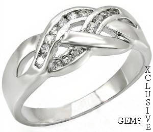 * R35 POSTAGE* 18K WHITE GOLD PLATED SIMULATED DIAMOND LADIES RING
