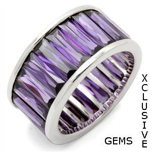 STERLING SILVER HALLMARKED SIMULATED AMETHYST RING