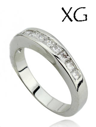 **LOCALLY IN STOCK**  SIMULATED DIAMOND 18K WHITE GOLD PLATED RING