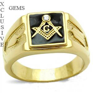 * LOCALLY IN STOCK*  18K YELLOW GOLD PLATED SIMULATED DIAMOND MENS RING