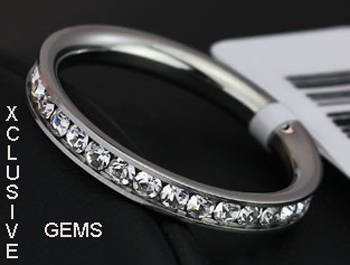 STUNNING SIMULATED DIAMOND STAINLESS STEEL ENGAGEMENT RING