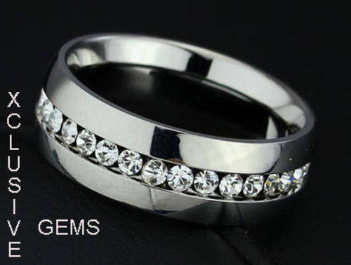 **BEAUTIFUL**STAINLESS STEEL SIMULATED DIAMOND RING