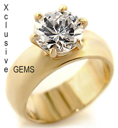 ** 18K GOLD PLATED SIMULATED DIAMOND LADIES RING
