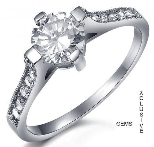 * R35 POSTAGE* TUNGSTEN SIMULATED DIAMOND LADIES RING