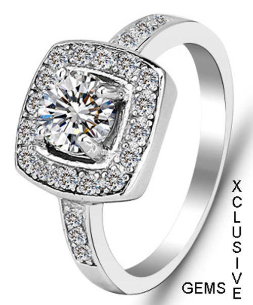 **LOCALLY IN STOCK** GENUINE SOLID STERLING SILVER SIMULATED DIAMOND LADIES RING