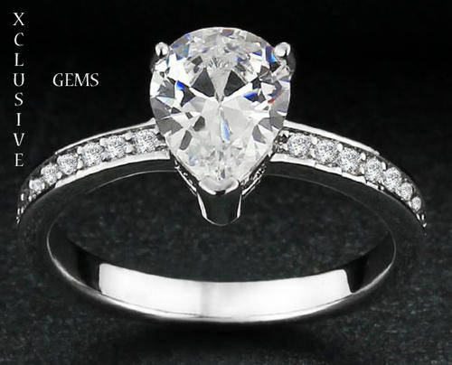 LOCALLY IN STOCK* GORGEOUS* 18K WHITE GOLD PLATED 1.5CT SIMULATED DIAMOND LADIES RING