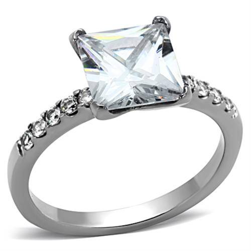 *LOCALLY IN STOCK *GORGEOUS STAINLESS STEEL SIMULATED DIAMOND RING