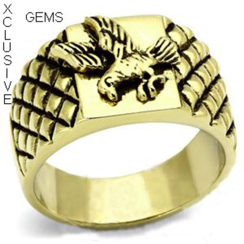18K GOLD PLATED OVER STAINLESS STEEL MEN'S RING