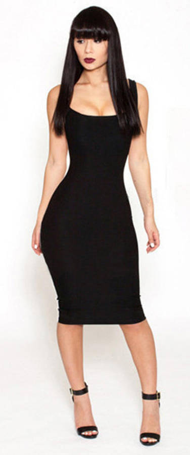 SEXY BLACK AND WHITE DRESS