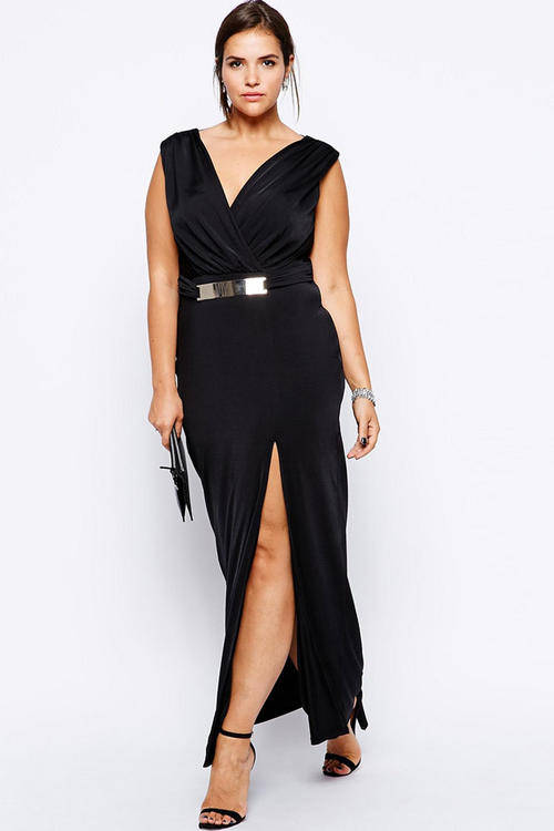 **PLUS SIZE** SEXY SIDE SLIT MAXI DRESS