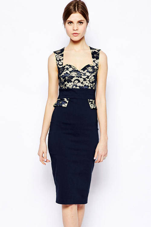 ELEGANT SWEETHEART TOP PEPLUM DRESS