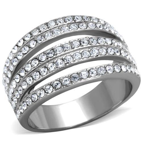 **BEAUTIFUL**18K WHITE GOLD PLATED SIMULATED DIAMOND RING
