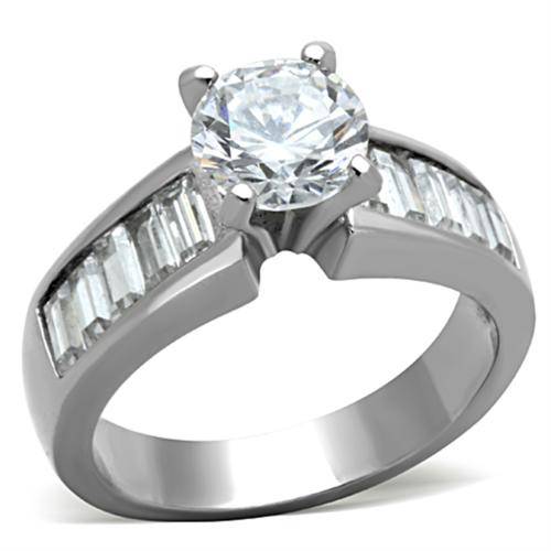 ** 18K WHITE GOLD PLATED SIMULATED DIAMOND LADIES RING