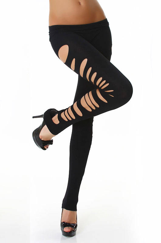 SEXY SIDE RIPPED DETAIL LEGGINGS