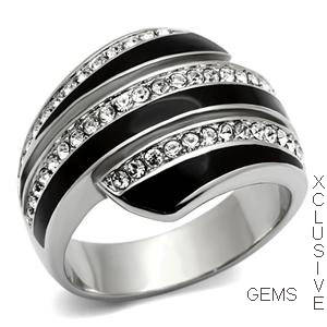 ** 18K WHITE GOLD PLATED SIMULATED DIAMOND LADIES RING