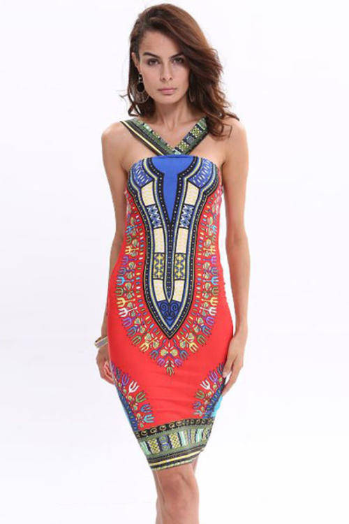 TRENDY ETHNIC PRINT MINI DRESS