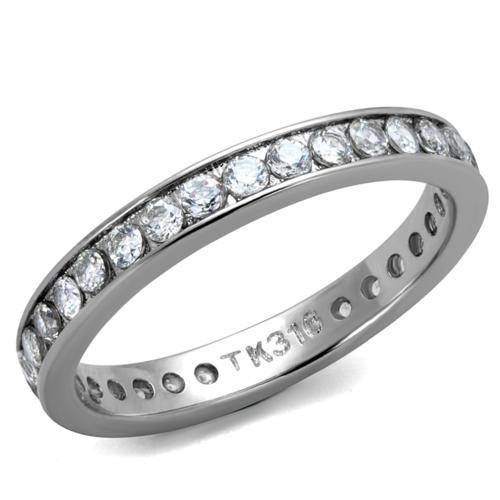 ** 18K WHITE GOLD PLATED SIMULATED DIAMOND LADIES RING