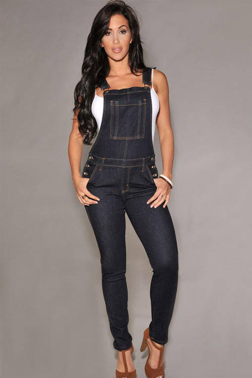 DELIGHTFUL DARK DENIM JUMPSUIT