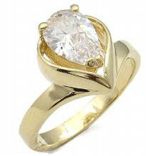 Simulated Diamond 18K Yellow Gold Plated Ring