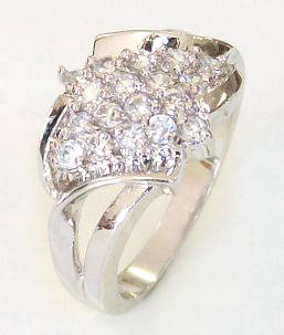 Simulated Diamond 18K White Gold Plated Ring - NO COMBINED POSTAGE
