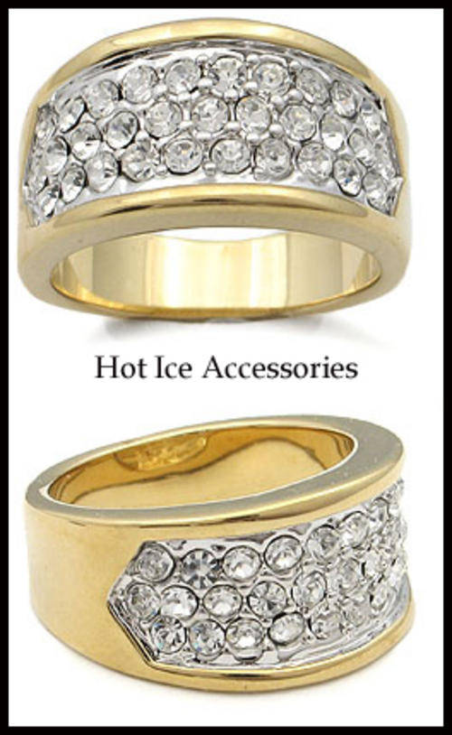 Simulated Diamond 18K Yellow Gold Plated Ring - NO COMBINED POSTAGE