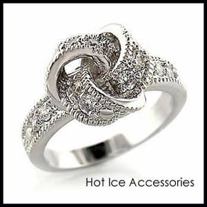 Simulated Diamond 18K White Gold Plated Ring