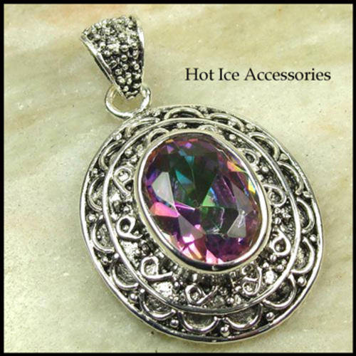 STERLING SILVER MYSTIC TOPAZ PENDANT - NO COMBINED POSTAGE
