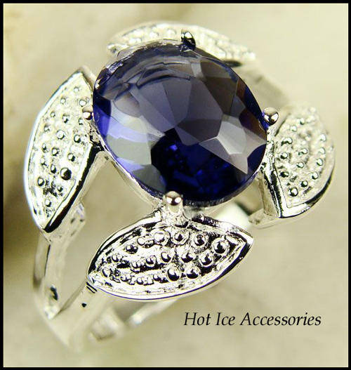 STERLING SILVER AMETHYST GEMSTONE RING - NO COMBINED POSTAGE