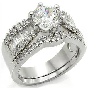 **INTERNATIONAL POSTAGE** SIMULATED DIAMOND 18K WHITE GOLD PLATED WEDDING RING SET