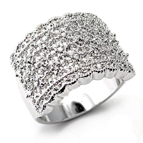 **INTERNATIONAL POSTAGE** 18K WHITE GOLD PLATED SIMULATED DIAMOND RING