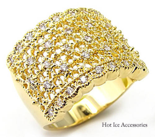 **INTERNATIONAL SHIPPING** 18K YELLOW GOLD PLATED SIMULATED DIAMOND RING*NO COMBINED SHIPPING
