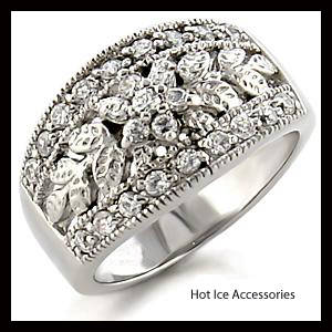 **INTERNATIONAL POSTAGE** 18K WHITE GOLD PLATED SIMULATED DIAMOND RING