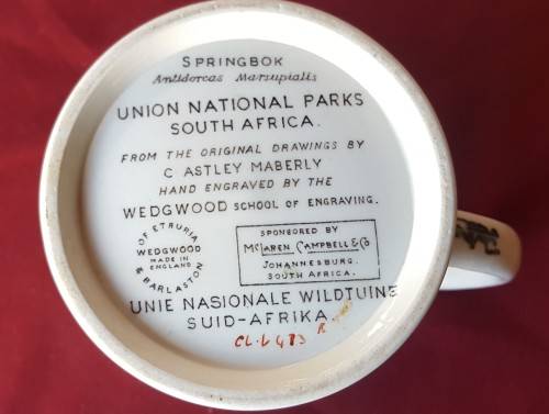 WEDGWOOD BEER STEIN FOR THE UNION NATIONAL PARKS SOUTH AFRICA
