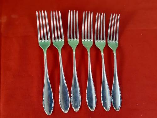 WMF CUTLERY: SET OF SIX SILVER PLATED DINNER FORKS