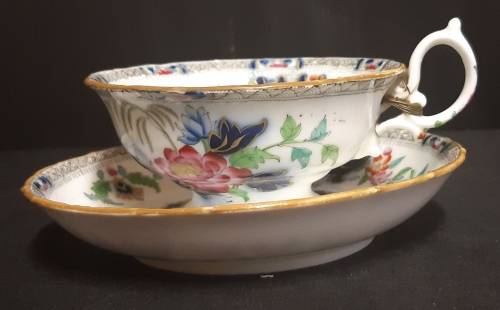 STUNNING ANTIQUE IMPERIAL STONE CHINA  CHINOISERIE TEA DUO