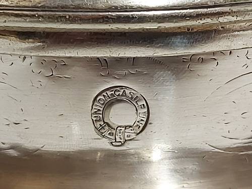 AMAZING FIND! UNION CASTLE LINE 1900 LATE VICTORIAN LARGE  SILVER PLATED TEA POT WITH BASE