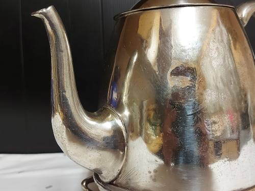AMAZING FIND! UNION CASTLE LINE 1900 LATE VICTORIAN LARGE  SILVER PLATED TEA POT WITH BASE