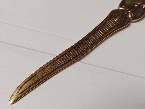 AWESOME VINTAGE BRASS MEDIEVAL KNIGHT LETTER OPENER