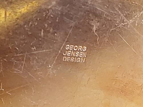 VINTAGE GEORG JENSEN TAVERNA DESIGN SOLID, THICK COPPER PAN HANDLE POT WITH A SILVER LINING