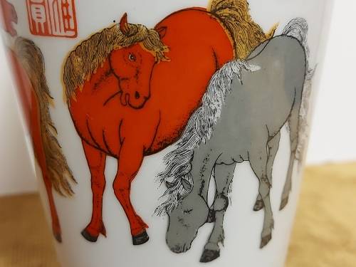 AWESOME VINTAGE PAIR OF DELICATE, TALL AND ELEGANT ORIENTAL VASES WITH THE MAKERS MARK AT THE BASE