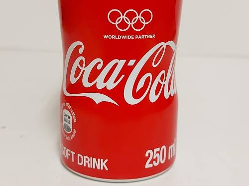 COMMEMORATIVE OLYMPICS METAL/ALUMINIUM COKE BOTTLE, SEALED AND FULL